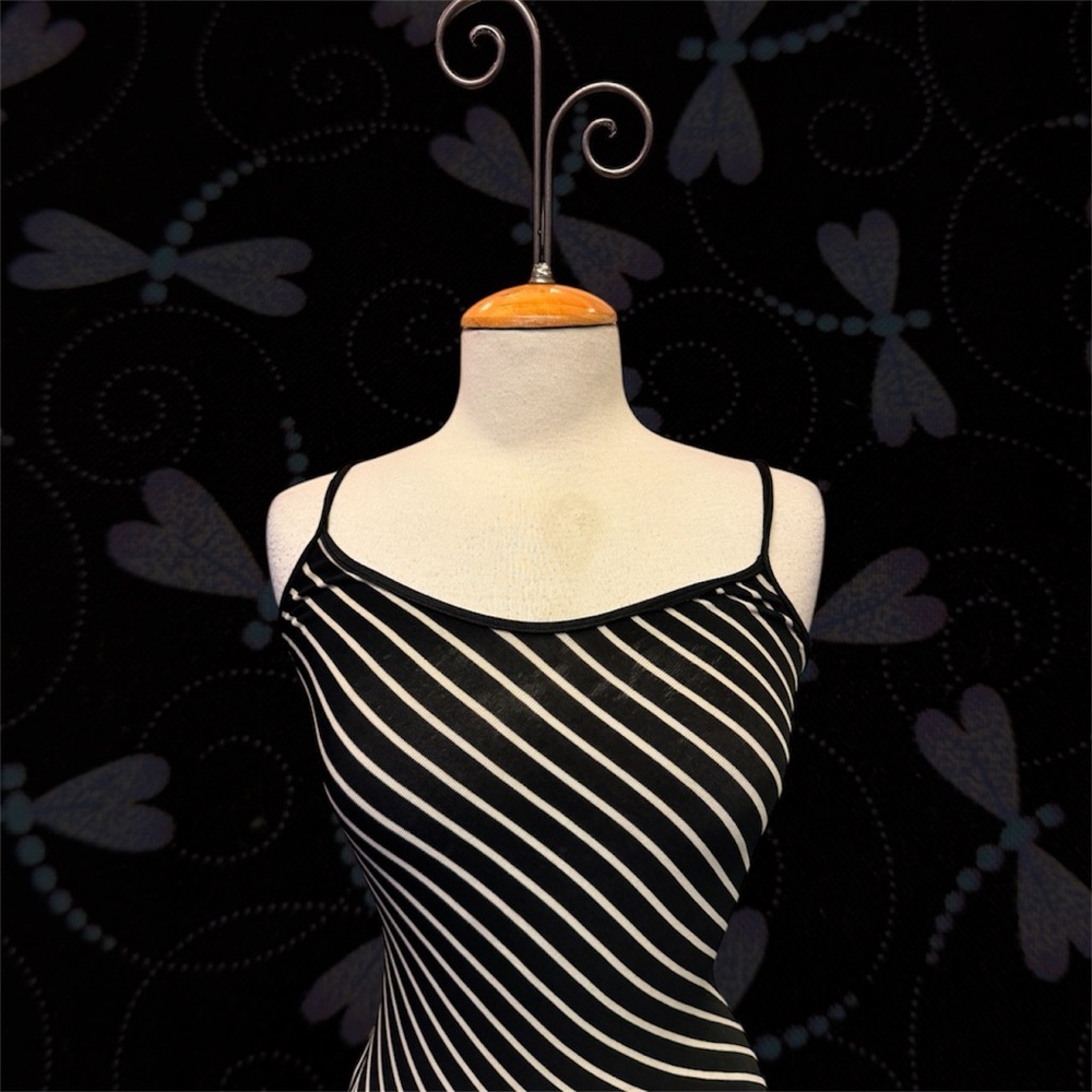 Black & White Striped Spaghetti Strap dress